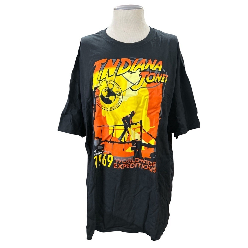 Indiana Jones Mens Shirt 1969 WorldWide Expeditions Size 3XL (54/56) Black
